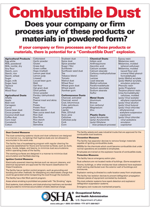 OSHA Combustible Dust Poster