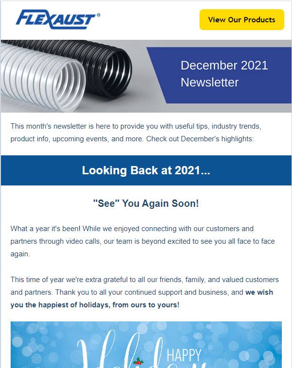 Flexaust December 2021 Newsletter